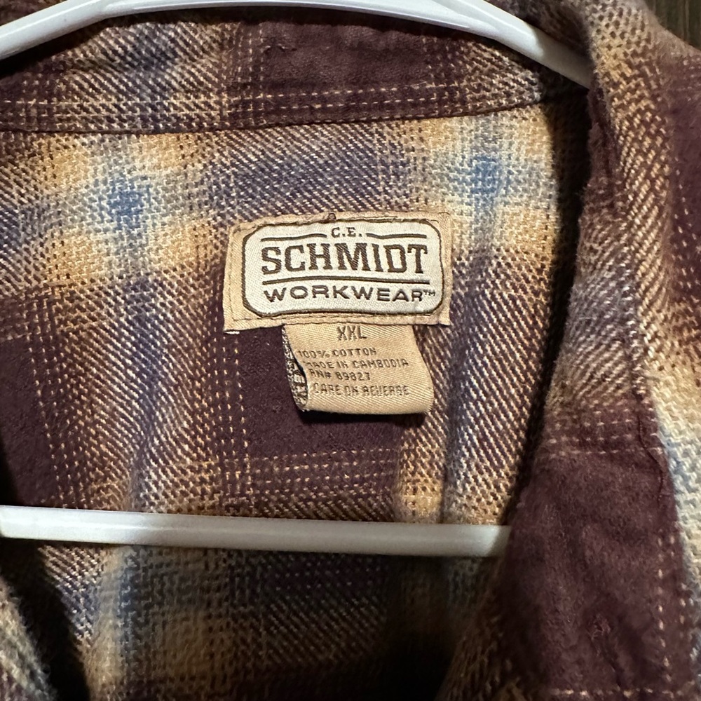 C.E. Schmidt Workwear Plaid Heavy Flannel Shirt Men's Size‎ XXL - Picture 2 of 3